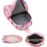 3 Piece Sweet Casual Backpack Set For Students - Black - Top-Down View