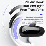Digital Display Bluetooth Earphones - Bone Conduction Stereo - Red - Top-Down View