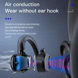 Digital Display Bluetooth Earphones - Bone Conduction Stereo - Red - Rear View