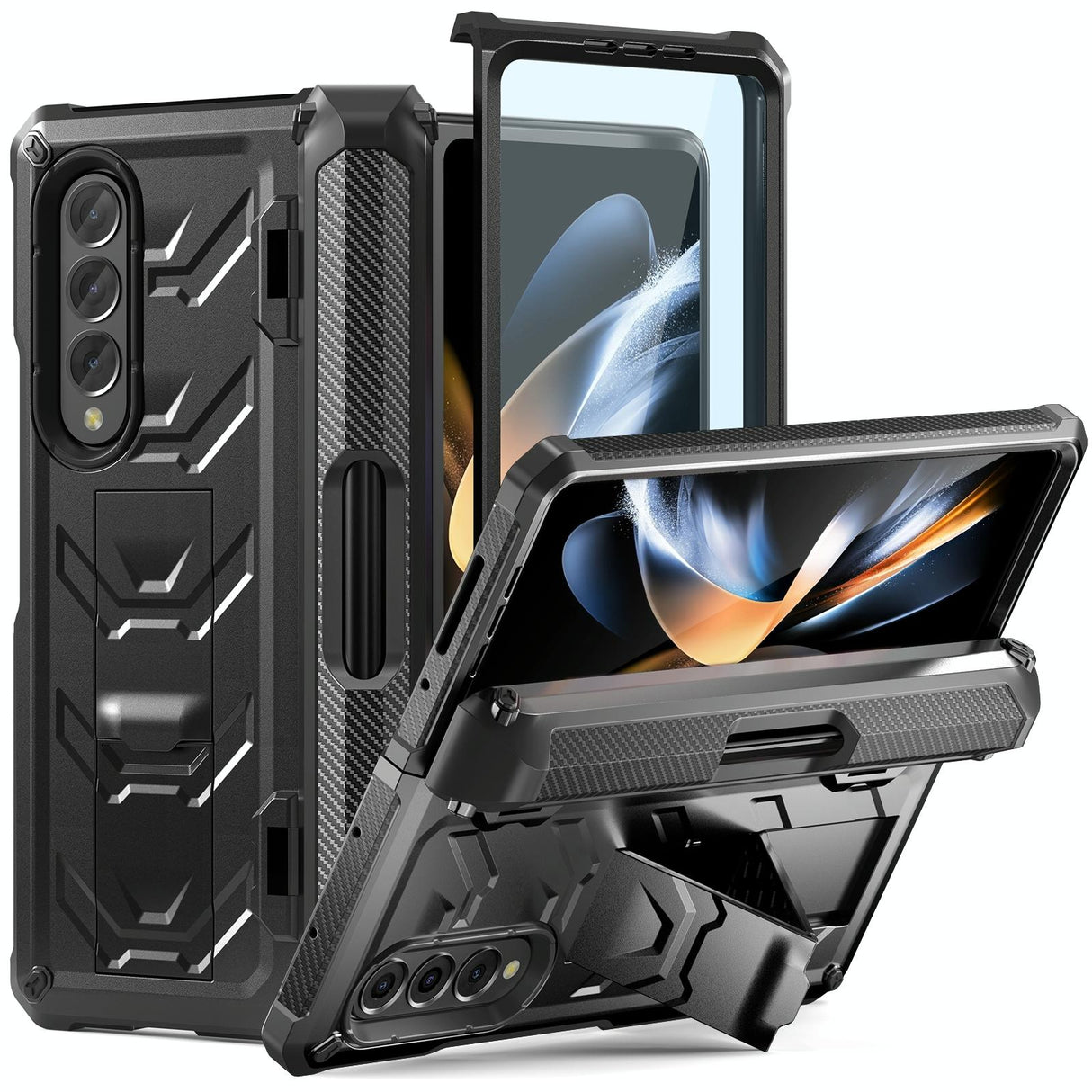 For Samsung Galaxy Z Fold4 5G Foldable Shockproof Phone Case - White