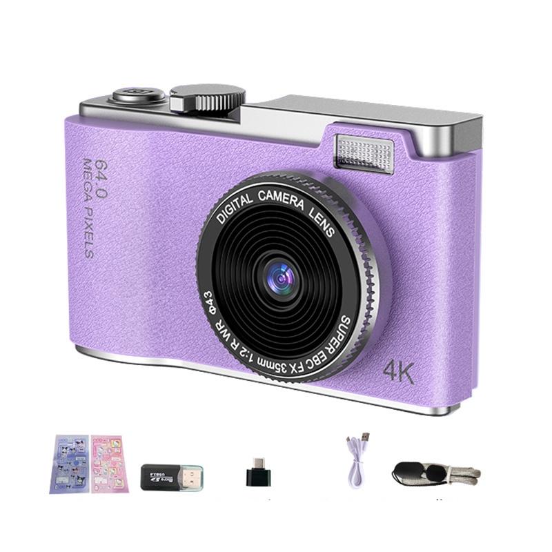 Retro Kids Camera With Dual-Lens 4K Hd Ccd - 2.4 Inch - Yellow