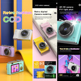 Retro Kids Camera With Dual-Lens 4K Hd Ccd - 2.4 Inch - Yellow