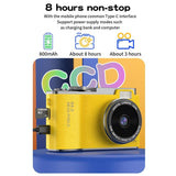 Retro Kids Camera With Dual-Lens 4K Hd Ccd - 2.4 Inch - Yellow