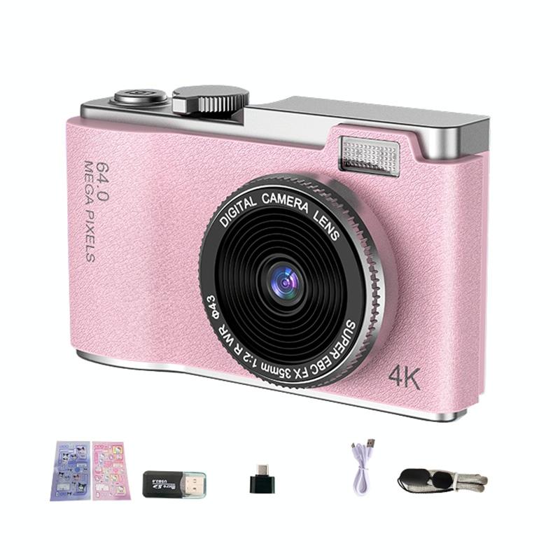 Retro Kids Camera With Dual-Lens 4K Hd Ccd - 2.4 Inch - Yellow
