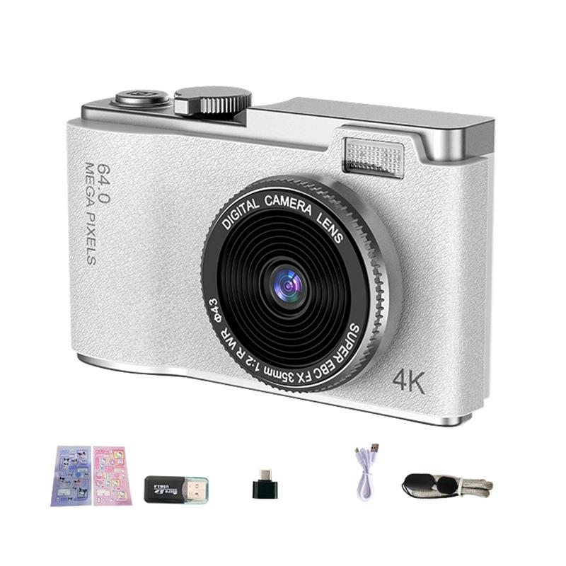 Retro Kids Camera With Dual-Lens 4K Hd Ccd - 2.4 Inch - Yellow