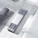 Foldable Aluminum 3-in-1 Phone Tablet Stand - Portable Storage - Silver