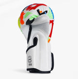 Kids' 6Oz Boxing Gloves For Training And Fighting - Graffiti Design - White - Top-Down View