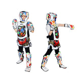 Kids' 6Oz Boxing Gloves For Training And Fighting - Graffiti Design - White - Close-Up Angle