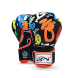 Kids' 6Oz Boxing Gloves For Training And Fighting - Graffiti Design - White - Extra Image