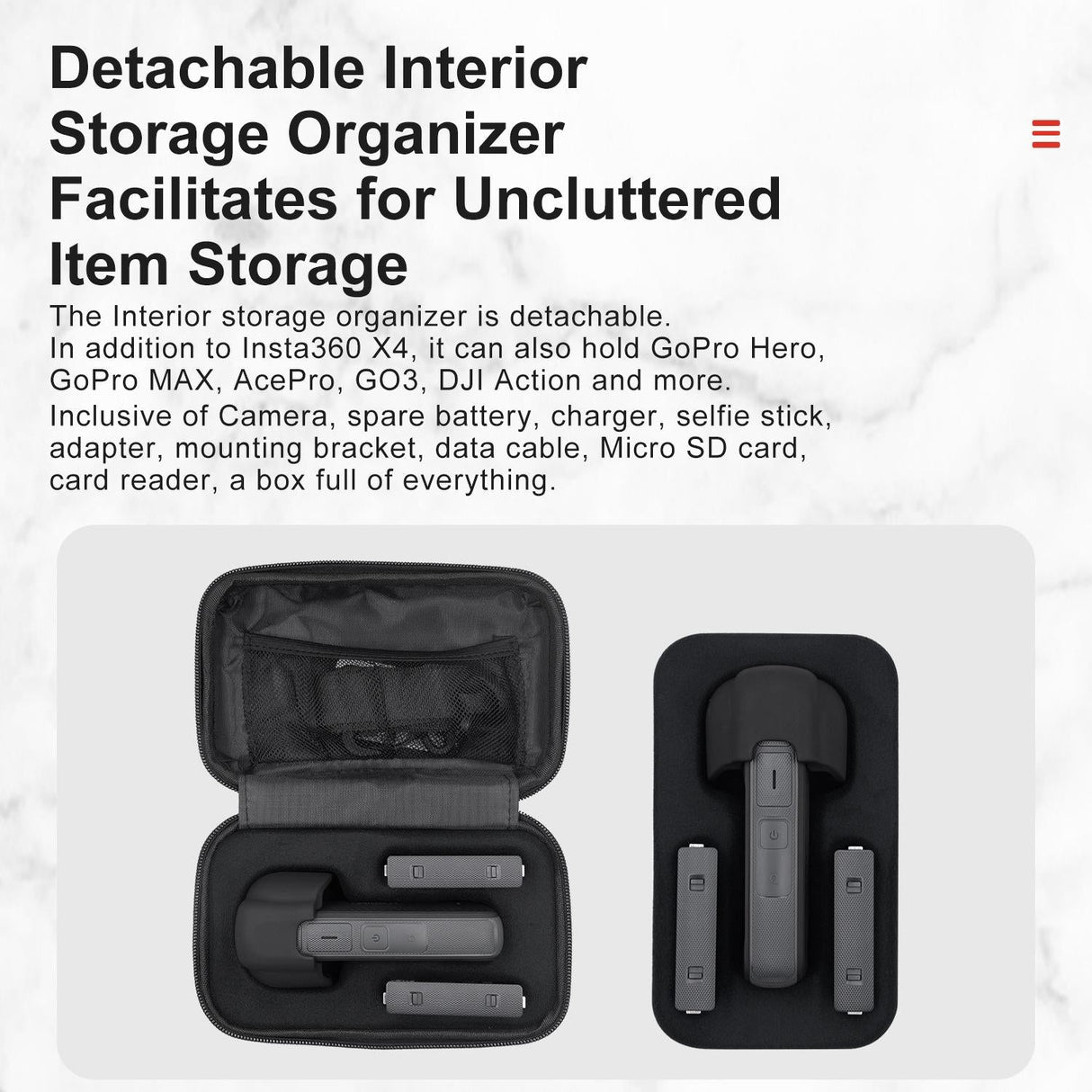 Hard Shell Storage Bag for Insta360 X4 Camera - Yellow