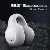 Wireless Bone Conduction Earbuds with Noise Reduction - Black - Rear View