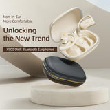 Open Earhook Bluetooth Earphones - X900 - Beige - Side View