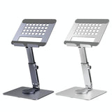 Portable Telescopic Desktop Phone Stand - Foldable & Rotating - Deep Grey - Side View