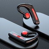 Wireless Bone Conduction Bluetooth Headset - Hanging Ear Design - Blue - Front View