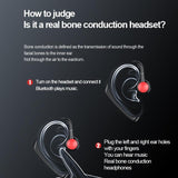 Wireless Bone Conduction Bluetooth Headset - Hanging Ear Design - Blue - 45-Degree Angle