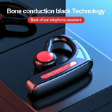 Wireless Bone Conduction Bluetooth Headset - Hanging Ear Design - Blue - Close-Up Angle