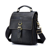 Retro Leather Men Shoulder Bag First Layer Cowhide - Yellow Brown