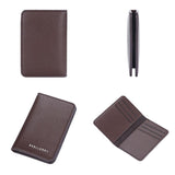 Lightweight Litchi Pattern Card Holder Coffee - Top-Down View