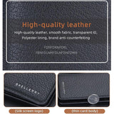 Lightweight Litchi Pattern Card Holder Coffee - Rear View