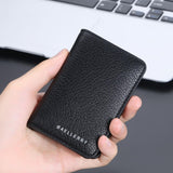 Lightweight Litchi Pattern Card Holder Coffee - Low Angle