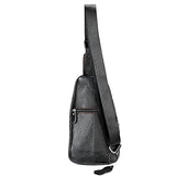 Stylish Genuine Leather Crossbody Chest Bag For Men And Women Functional And Versatile Design - Black - Side View