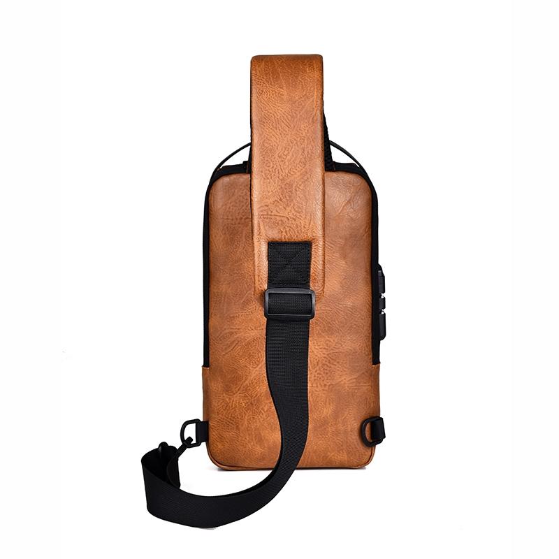 Waterproof Anti Theft Crossbody Backpack For Men - Light Brown