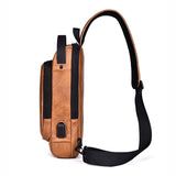 Waterproof Anti Theft Crossbody Backpack For Men - Light Brown - 45-Degree Angle