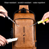Waterproof Anti Theft Crossbody Backpack For Men - Light Brown