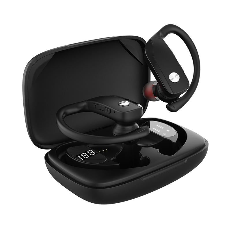 Wireless Noise-cancelling Bluetooth Earbuds with Dual Battery Display - T16 Black