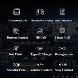 Wireless Noise-cancelling Bluetooth Earbuds with Dual Battery Display - T16 Black - Close-Up Angle