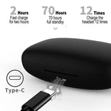 Wireless Noise-cancelling Bluetooth Earbuds with Dual Battery Display - T16 Black