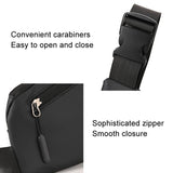 Leather Anti Theft Triangle Bag Secure Crossbody Chest Bag - Black - Rear View