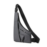 Leather Anti Theft Triangle Bag Secure Crossbody Chest Bag - Black - Extra Image