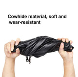 Stylish Cowhide Chest Bag For Men - Brown - Top-Down View