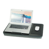 Black Wood Multifunctional Lazy Desk - Compact Design - Front View