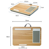 Black Wood Multifunctional Lazy Desk - Compact Design - Top-Down View
