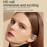Wireless Bone Conduction Bluetooth Earphones for Sports - Gray - Top-Down View
