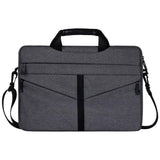 Stylish Zipper Laptop Bag With Shoulder Strap - Durable & Breathable - Black - Side View