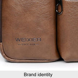 Large Capacity Men Crossbody Bag Casual Pu Messenger - Brown - Extra Image