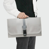 Portable Storage Bag for Dyson Hair Curler - Pu Leather - Grey - Close-Up Angle