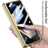 For Samsung Galaxy Z Fold4 5G Magnetic Hinged Case - Champagne Gold - Rear View