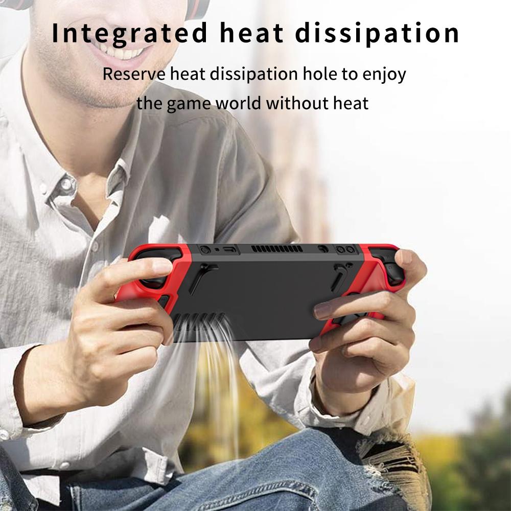 Anti-fall Game Console Case with Contrast Design - Red