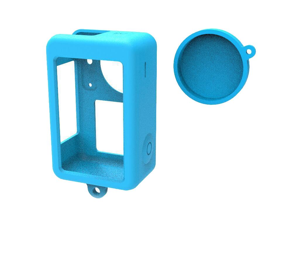 Protective Silicone Case with Lens Cap for Dji Action 3 - Red