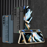 For Samsung Galaxy Z Fold4 5G Foldable Phone Case With Magnetic Hinge And Wrist Strap - Portable And Secure - Green - Side View