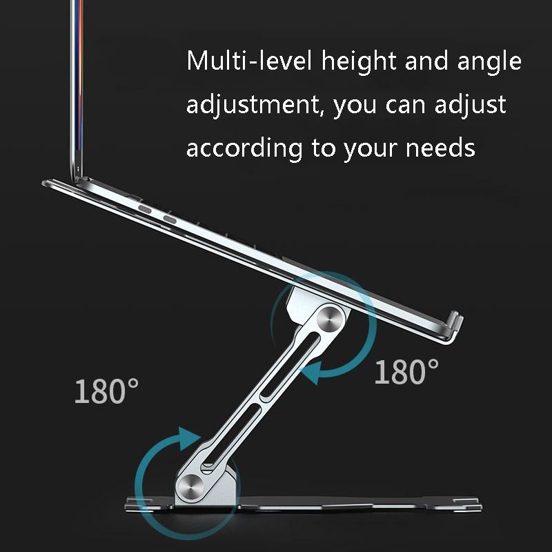 Foldable Laptop Stand - Hollow Design Heat-dissipating Flat Desktop - Moon Silver