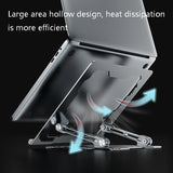 Foldable Laptop Stand - Hollow Design Heat-dissipating Flat Desktop - Moon Silver - Rear View