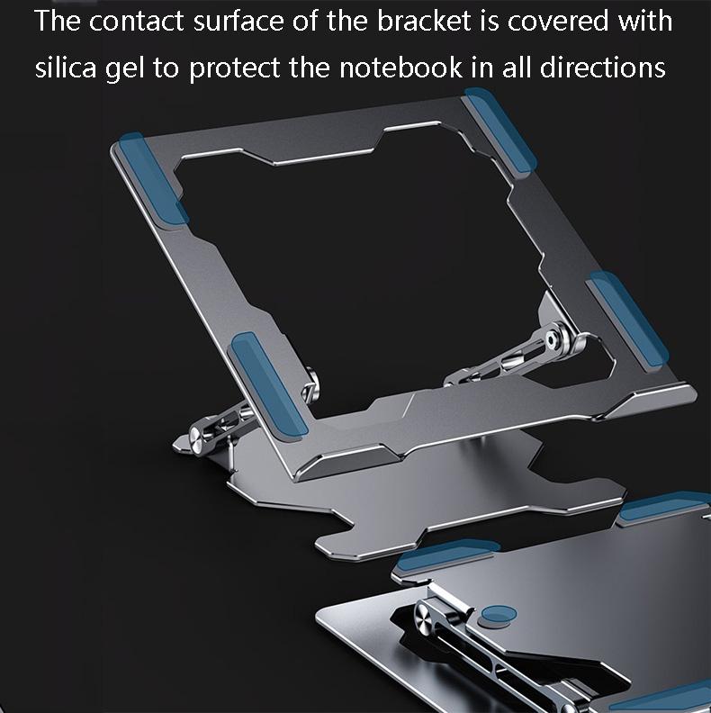 Foldable Laptop Stand - Hollow Design Heat-dissipating Flat Desktop - Moon Silver
