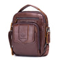 Retro Leather Shoulder Bag For Men Large Capacity - Brown