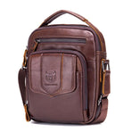 Retro Leather Shoulder Bag For Men Large Capacity - Brown