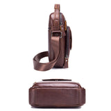 Retro Leather Shoulder Bag For Men Large Capacity - Brown